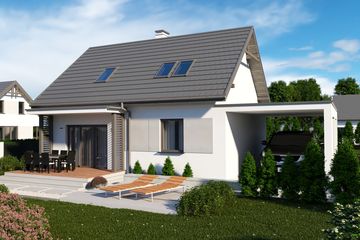  Projekt domu Sevilla 3C z wiatą garażową (SLN2745) - projekt domu parterowego z poddaszem - Zdjęcie 2