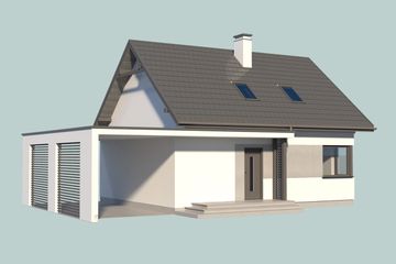  Projekt domu Sevilla 3C z wiatą garażową (SLN2745) - projekt domu parterowego z poddaszem - Zdjęcie 3