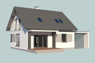  Projekt domu Sevilla 3C z wiatą garażową (SLN2745) - projekt domu parterowego z poddaszem - Zdjęcie 4