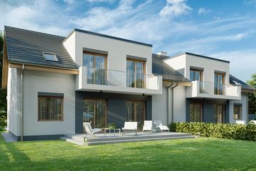  Projekt domu Melisa - bliźniak pl+p (WRD2988) - projekt domu parterowego z poddaszem - Zdjęcie 2