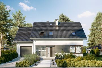  Projekt domu Bartek (1709) (KRD2886) - projekt domu parterowego z poddaszem - Zdjęcie 1