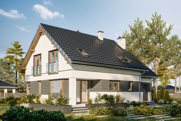  Projekt domu Bartek (1709) (KRD2886) - projekt domu parterowego z poddaszem - Zdjęcie 3