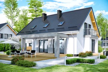  Projekt domu APS 289 Porotherm (LUA1519) - projekt domu parterowego z poddaszem - Zdjęcie 2