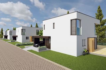 Projekt domu EX 2 G1 energo plus (bliźniak) - z pełnym piętrem dom o powierzchni 125,15 m², dach płaski - ujęcie 3