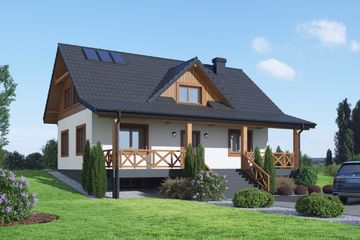  Projekt domu Ponin (KRP2495) - projekt domu parterowego z poddaszem - Zdjęcie 1