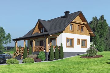  Projekt domu Ponin (KRP2495) - projekt domu parterowego z poddaszem - Zdjęcie 2