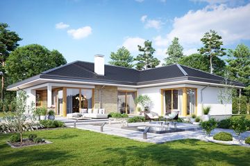  Projekt domu Jedyny B (WAH2064) - projekt domu parterowego - Zdjęcie 3