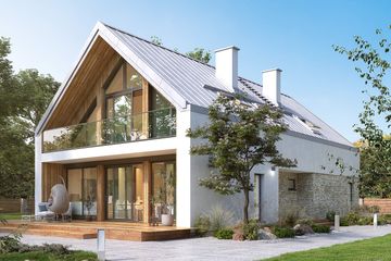  Projekt domu Pogodny 3 (BSA2298) - projekt domu parterowego z poddaszem - Zdjęcie 1