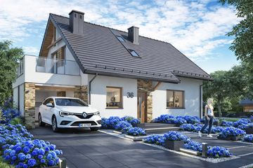  Projekt domu BW-36 wariant 1 (JGC1239) - projekt domu parterowego z poddaszem - Zdjęcie 1