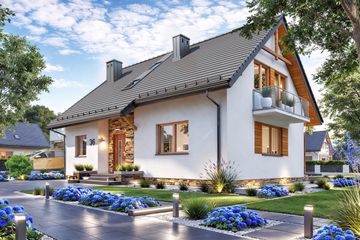  Projekt domu BW-36 wariant 1 (JGC1239) - projekt domu parterowego z poddaszem - Zdjęcie 2