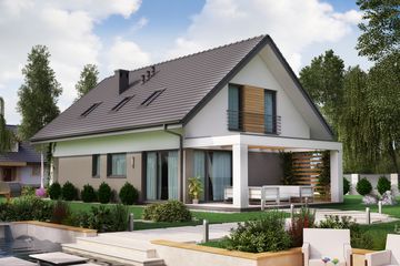  Projekt domu KA33 M (PKT1185) - projekt domu parterowego z poddaszem - Zdjęcie 2