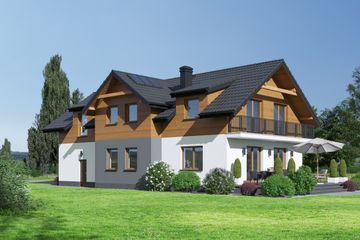  Projekt domu Bielowice (KRP2497) - projekt domu parterowego z poddaszem - Zdjęcie 2