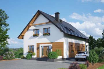  Projekt domu Grochów 1m (KRP2498) - projekt domu parterowego z poddaszem - Zdjęcie 2