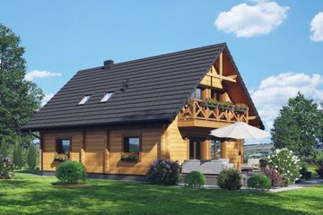  Projekt domu Henryków b1 dw (KRP2503) - projekt domu parterowego z poddaszem - Zdjęcie 2