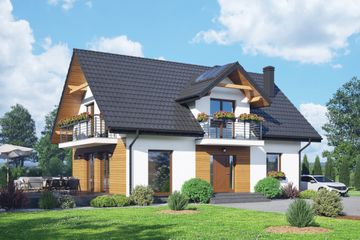  Projekt domu Henryków b1m (KRP2505) - projekt domu parterowego z poddaszem - Zdjęcie 1
