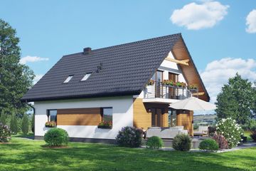  Projekt domu Henryków b1m (KRP2505) - projekt domu parterowego z poddaszem - Zdjęcie 2