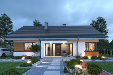  Projekt domu na praktycznej 2 (WAH2066) - projekt domu parterowego - Zdjęcie 1