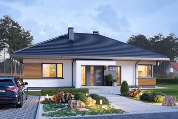  Projekt domu na praktycznej 3 B (WAH2068) - projekt domu parterowego - Zdjęcie 1