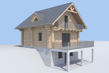  Projekt domu L-305 z piwnicą (SLU1021) - projekt domu parterowego z poddaszem - Zdjęcie 2