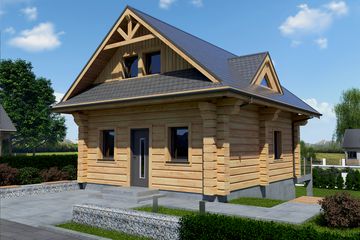  Projekt domu L-305 z piwnicą (SLU1021) - projekt domu parterowego z poddaszem - Zdjęcie 1