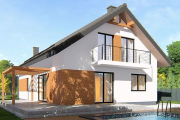  Projekt domu uA34v3 (WCB1301) - projekt domu parterowego z poddaszem - Zdjęcie 1