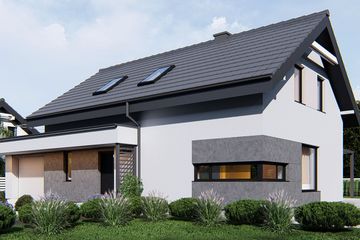  Projekt domu uA34v4 (WCB1302) - projekt domu parterowego z poddaszem - Zdjęcie 1
