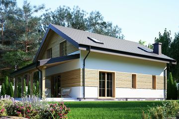  Projekt domu uA204 (WCB1294) - projekt domu parterowego z poddaszem - Zdjęcie 3