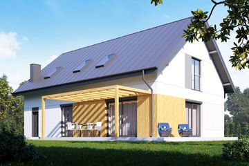  Projekt domu uA207 (WCB1295) - projekt domu parterowego z poddaszem - Zdjęcie 2