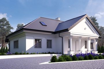  Projekt domu uA208 (WCB1296) - projekt domu parterowego z poddaszem - Zdjęcie 1