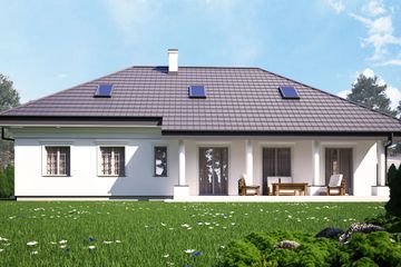  Projekt domu uA208 (WCB1296) - projekt domu parterowego z poddaszem - Zdjęcie 3