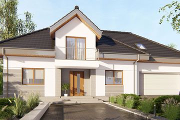  Projekt domu uA29v4 (WCB1290) - projekt domu parterowego z poddaszem - Zdjęcie 1