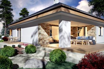  Projekt domu Czarnuszka z wiatą [A1] (WRF2311) - projekt domu parterowego - Zdjęcie 3