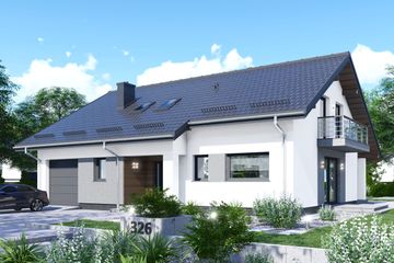  Projekt domu APS 326 (LUA1524) - projekt domu parterowego z poddaszem - Zdjęcie 1