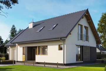  Projekt domu E-276 (WAX1196) - projekt domu parterowego z poddaszem - Zdjęcie 1