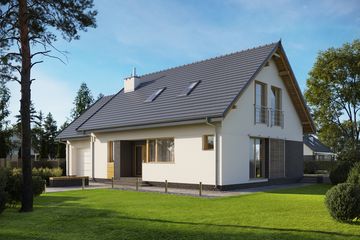  Projekt domu E-277 (WAX1197) - projekt domu parterowego z poddaszem - Zdjęcie 1
