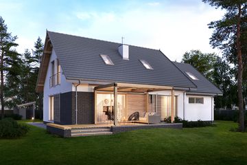  Projekt domu E-277 (WAX1197) - projekt domu parterowego z poddaszem - Zdjęcie 2