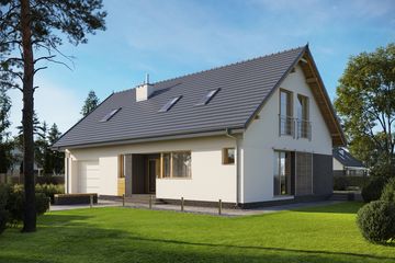 Projekt domu E-278 (WAX1198) - projekt domu parterowego z poddaszem - Zdjęcie 2