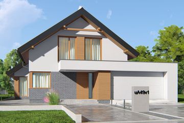  Projekt domu uA49v1 (WCB1309) - projekt domu parterowego z poddaszem - Zdjęcie 2