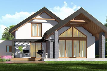  Projekt domu uA49v1 (WCB1309) - projekt domu parterowego z poddaszem - Zdjęcie 3