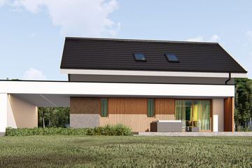 Projekt domu uA34v5 - parterowy z poddaszem dom o powierzchni 107,83 m², dach dwuspadowy - ujęcie 3