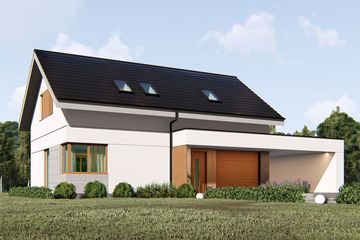 Projekt domu uA34v5 - parterowy z poddaszem dom o powierzchni 107,83 m², dach dwuspadowy - ujęcie 5
