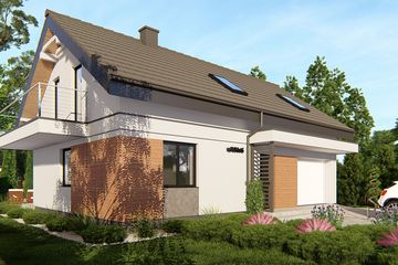  Projekt domu uA34v6 (WCB1304) - projekt domu parterowego z poddaszem - Zdjęcie 2