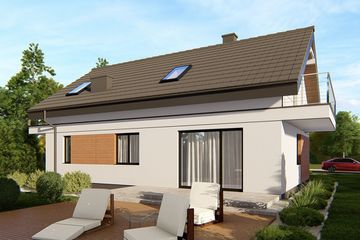  Projekt domu uA34v6 (WCB1304) - projekt domu parterowego z poddaszem - Zdjęcie 3