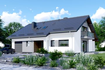  Projekt domu APS 326 wariant 2 dwurodzinny (LUA1557) - projekt domu parterowego z poddaszem - Zdjęcie 1