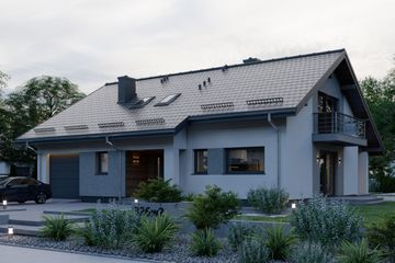  Projekt domu APS 326 wariant 2 dwurodzinny (LUA1557) - projekt domu parterowego z poddaszem - Zdjęcie 3