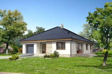 Projekt domu Lizbona LMB119 (WRB1630) - projekt domu parterowego - Zdjęcie 1