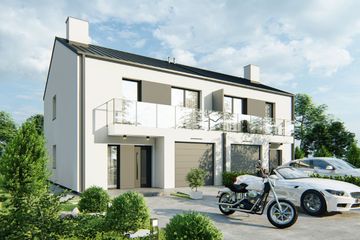 Projekt domu MILAN 1 - bliźniak LLL (WRD3060) - projekt domu z pełnym piętrem - Zdjęcie 1