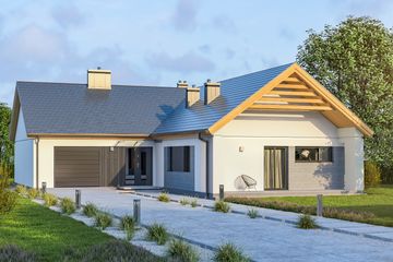  Projekt domu D300 (WAI1424) - projekt domu parterowego - Zdjęcie 1