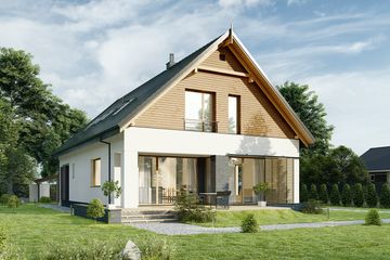  Projekt domu E-265a (WAX1200) - projekt domu parterowego z poddaszem - Zdjęcie 2