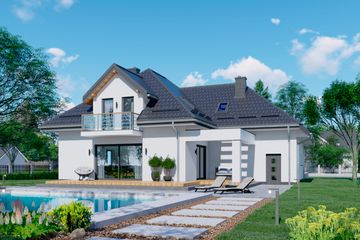  Projekt domu APS 041 wariant 2 (LUA1526) - projekt domu parterowego z poddaszem - Zdjęcie 3